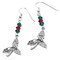 Sterling Silver Christmas Holly Charm Earrings Red Green Crystal product 2